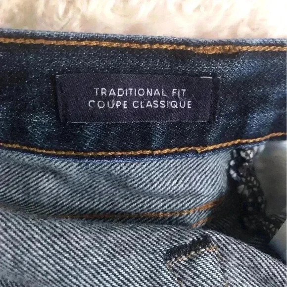 Lands End Square Rigger Mens Sz 40 Traditional Fit Dark Was Blue Jeans - Picture 7 of 7